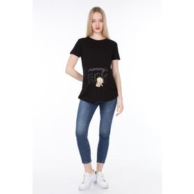 Işşıl 4476 Annesinin Oğlu Viskon Hamile Kısa Kol T-shirt