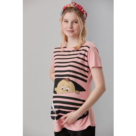 Işşıl 4505 Kurnaz Kaçış Viskon Hamile Kısa Kol T-Shirt