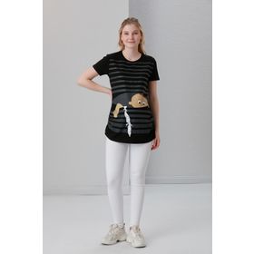Işşıl 4505 Kurnaz Kaçış Viskon Hamile Kısa Kol T-Shirt