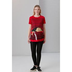 Işşıl 4505 Kurnaz Kaçış Viskon Hamile Kısa Kol T-Shirt