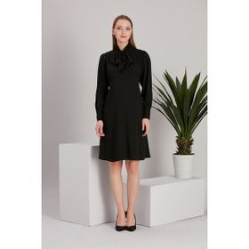 Işşıl 5065 Leopar Desen Fular Yaka Crep Şifon Tunik Hamile Elbise