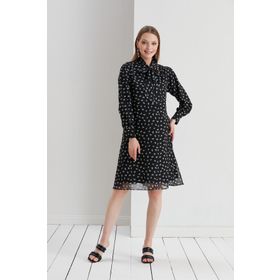 Işşıl 5065 Leopar Desen Fular Yaka Crep Şifon Tunik Hamile Elbise