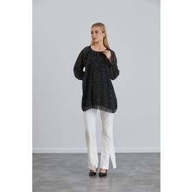 Işşıl B066 Bağlamalı Yaka Puanlı Hamile Şifon Tunik