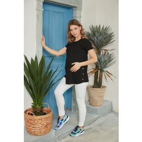 Işşıl O7158 Yan Düğmeli Emzirme Detay Hamile T-Shirt