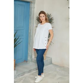 Işşıl O7158 Yan Düğmeli Emzirme Detay Hamile T-Shirt