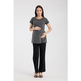 Işşıl O7158 Yan Düğmeli Emzirme Detay Hamile T-Shirt