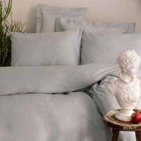 Issimo Home Pamuk Saten Simply Gri Çift Kişilik Nevresim Takımı