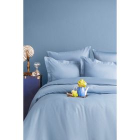 Issimo Home Simply Mavi Pamuk Saten Çift Kişilik Nevresim Takımı