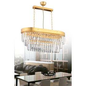 İstanbul Avize Linda Yemek Masası Gold Kristal Taşlı Avize