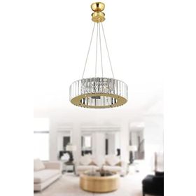 İstanbul Avize Lüx Elmas 37 cm Gold Lüx Kristal Taşlı Avize
