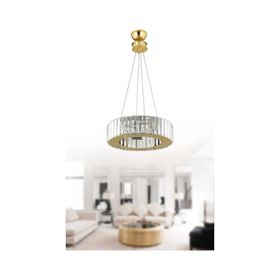 İstanbul Avize Lüx Elmas 37 cm Gold Lüx Kristal Taşlı Avize