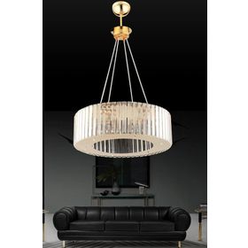 İstanbul Avize Lüx Elmas 45 cm Gold Kristal Taşlı Avize