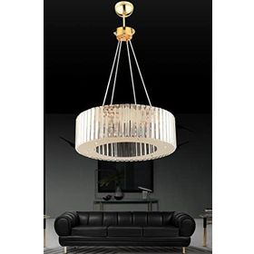İstanbul Avize Lüx Elmas 45 cm Gold Kristal Taşlı Avize
