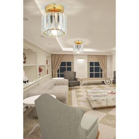 İstanbul Avize Plafonyer Gold Y-10 Kristal Taşlı Avize