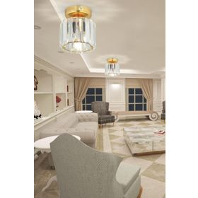 İstanbul Avize Plafonyer Gold Y-10 Kristal Taşlı Avize