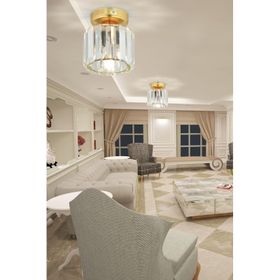 İstanbul Avize Plafonyer Gold Y-10 Kristal Taşlı Avize
