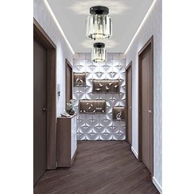 İstanbul Avize Plafonyer Tavan Siyah Y-10 Kristal Taşlı Avize