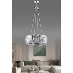 İstanbul Avize Venüs Gümüş 40 cm Kristal Taşlı Avize