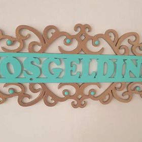 İstanbul Hobi L107 Hoşgeldiniz Ahşap Kapı Süsü Obje