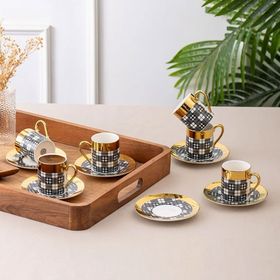 İstanbul Porselen Deren 90 ml 6'lı Kahve Fincan Takımı