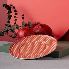 İstanbul Porselen Nar Fine Bone Kırmızı 21 cm Pasta Tabağı