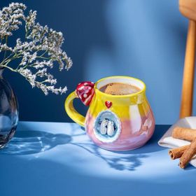 İstanbul Porselen Penguen 400 ml Pembe Kupa