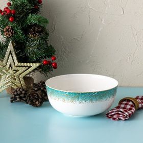 İstanbul Porselen Starlight Fine Bone New Year 21 cm Yılbaşı Salata Kasesi