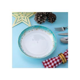 İstanbul Porselen Starlight Fine Bone New Year Yılbaşı 22 cm Çukur Tabak