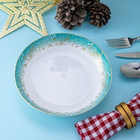 İstanbul Porselen Starlight Fine Bone New Year Yılbaşı 22 cm Çukur Tabak