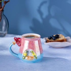 İstanbul Porselen Tropikal 400 ml Pembe Kupa