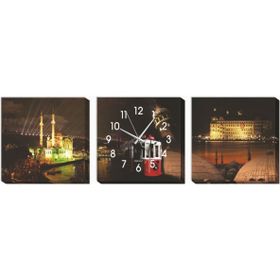 İstanbul Ve Gece Duvar SaatiKanvas Tablo