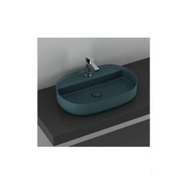 Isvea 10NF65060 Infinity 60 cm Petrol Yeşili Extra Batarya Delikli Tezgah Üstü Lavabo