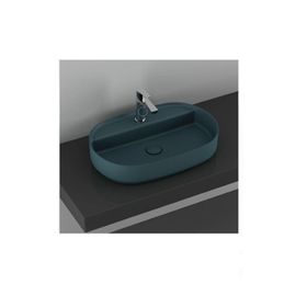 Isvea 10NF65060 Infinity 60 cm Petrol Yeşili Extra Batarya Delikli Tezgah Üstü Lavabo