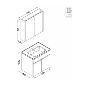 Isvea Trio Amalfi 65 cm Banyo Dolabı