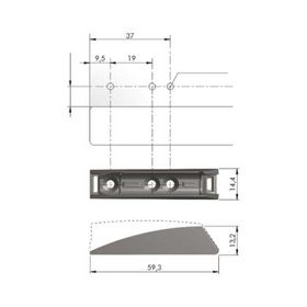 Italiana Ferramenta 57015040EE K-Push Tech 20 mm Antrasit Adaptör Tabanı