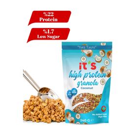 It's 240 gr Yüksek Protein Hindistan Cevizli Granola