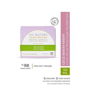 Iva Natura 50 ml Organik Canlandırıcı Limon Otu ve Ölmez Çiçek Otu Gece Kremi
