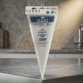 Ivory Krema Torbası 20'li Şeffaf Pasta Süsleme Poşeti