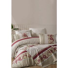 İyi Geceler İstanbul Cotton Life 200x220 cm Firuze Bej Çift Kişilik Nevresim Takımı