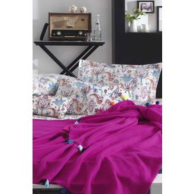 İyi Geceler İstanbul Up Style Fuşya Çift Kişilik Pike Takımı