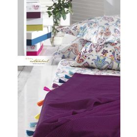 İyi Geceler İstanbul Up Style Mürdüm Tek Kişilik Pike Takımı