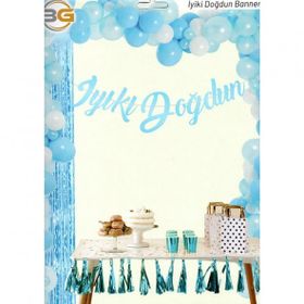 İyi ki Doğdun Mavi Kaligrafi Banner