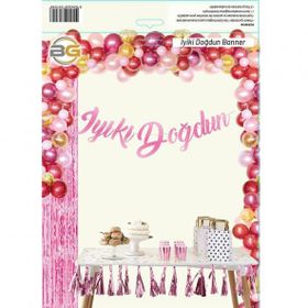 İyi ki Doğdun Pembe Kaligrafi Banner