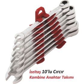 İzeltaş 0340002110 10'Lu Cırcır Kombine Anahtar Takımı