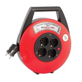 İzeltaş 0741050010 Makaralı 10 mt Uzatma Kablosu