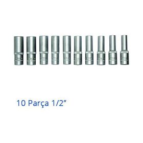 İzeltaş 10 Parça 1/2 inç Altı Köşe Derin Lokma Takımı