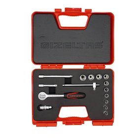 İzeltaş 1107006015 1/4'' 15 Parça Altı Köşe Karbüratör Lokma Anahtar Takımı