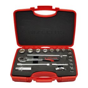 İzeltaş 1110 00 6019 3/8'' 19 Parça Altı Köşe Lokma Anahtar Takımı