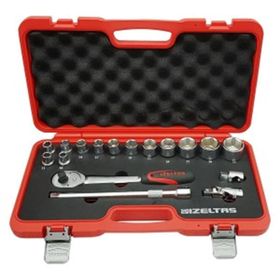 İzeltaş 1113 1/2'' 6 Köşe 17 Parça Lokma Anahtar Takımı
