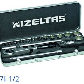 İzeltaş 1113 1/2'' 6 Köşe 17 Parça Lokma Anahtar Takımı